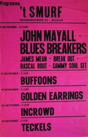 November 19, 1967 show poster Bussum - 't Smurf